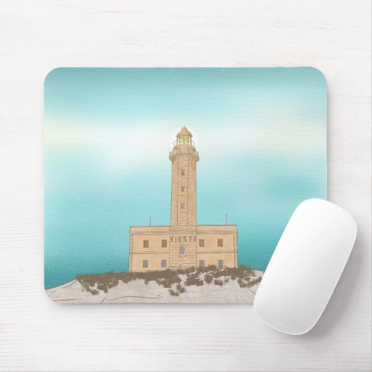 Vieste Lighthouse Italië Muismat (Met muis)