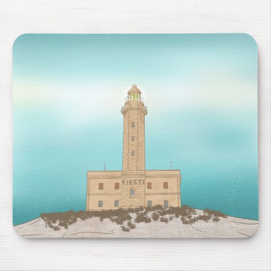 Vieste Lighthouse Italië Muismat (Voorkant)