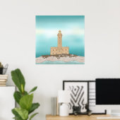 Vieste Lighthouse Italië Poster (Thuiskantoor)