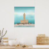 Vieste Lighthouse Italië Poster (Keuken)
