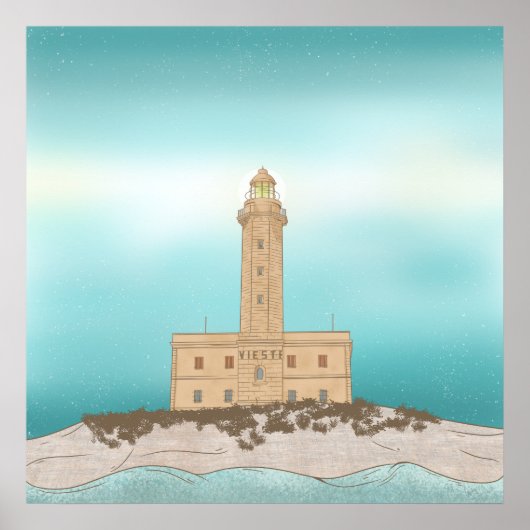 Vieste Lighthouse Italië Poster (Voorkant)