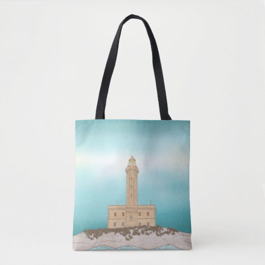 Vieste Lighthouse Italië Tote Bag (Voorkant)