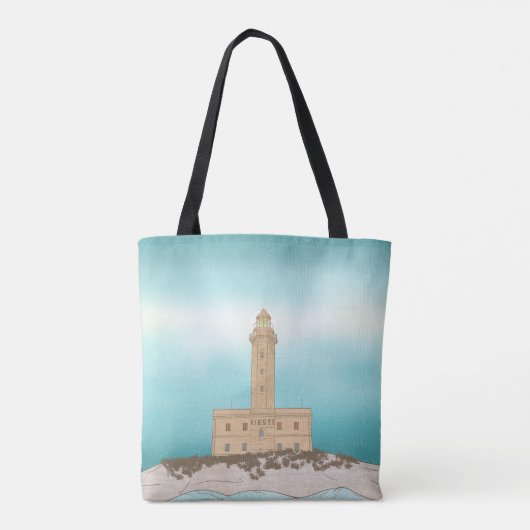 Vieste Lighthouse Italië Tote Bag (Achterkant)