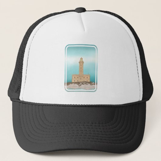 Vieste Lighthouse Italië Trucker Pet (Voorkant)