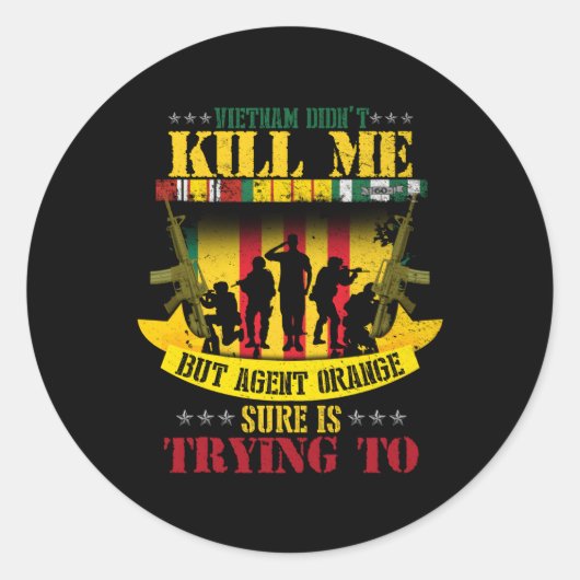 Viëtactische Veteranen Dag Oranje agent Slachtoffe Ronde Sticker (Voorkant)