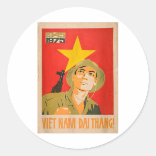 Vietcong Propaganda Poster - Communistische Oorlog Ronde Sticker
