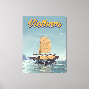 Viëtjarig poster voor visteeltjachthaven canvas afdruk