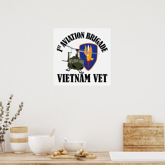 Vietnam - 1e AVN BDE UH-1 Poster (Keuken)