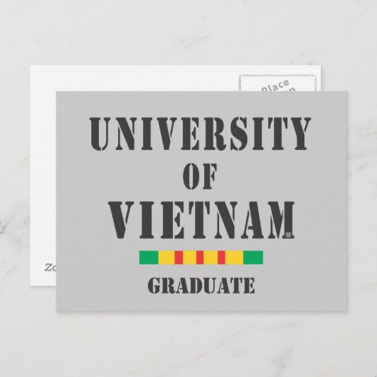 Vietnam afstuderen stencil briefkaart (Voorkant / Achterkant)