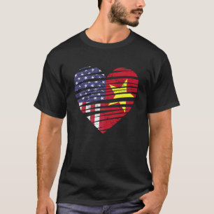 Vietnam American Grown Heart USA Patriot Heritage T-shirt
