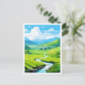 Vietnam Art Travel illustratie Briefkaart (Staand voorkant)