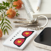 Vietnam beheert aangepaste tekst en kleurenkleutel sleutelhanger (Voorkant Rechts)
