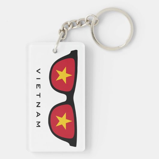 Vietnam beheert aangepaste tekst en kleurenkleutel sleutelhanger (achterkant)