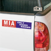 Vietnam Bumpersticker MIA "Only Hanoi Knows" 1970 (Op Truck)