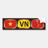 Vietnam-Bumpersticker vlaggenkaartcode Bumpersticker (Voorkant)