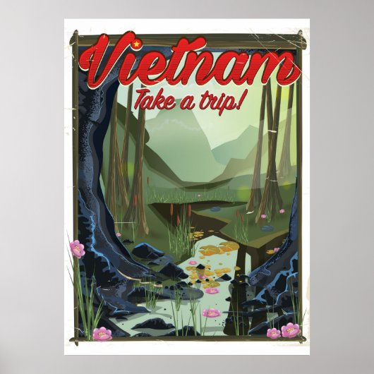Vietnam cartoon reisposter poster (Voorkant)