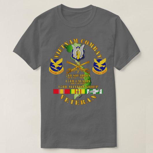 Vietnam Combat Cavalry Vet w 7th Squadron 17th Air T-shirt (Design voorkant)