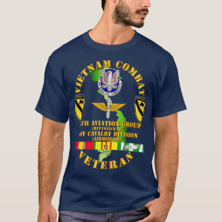 Vietnam Combat Cavalry Veteraan w 11th Aviation Gr T-shirt