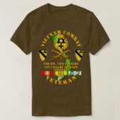 Vietnam Combat Cavalry Veteran w 2e Bn 5e Cav DU T-shirt (Design voorkant)