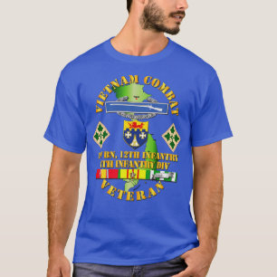 Vietnam Combat Infanterie Veteraan met 1e Bn 12e I T-shirt