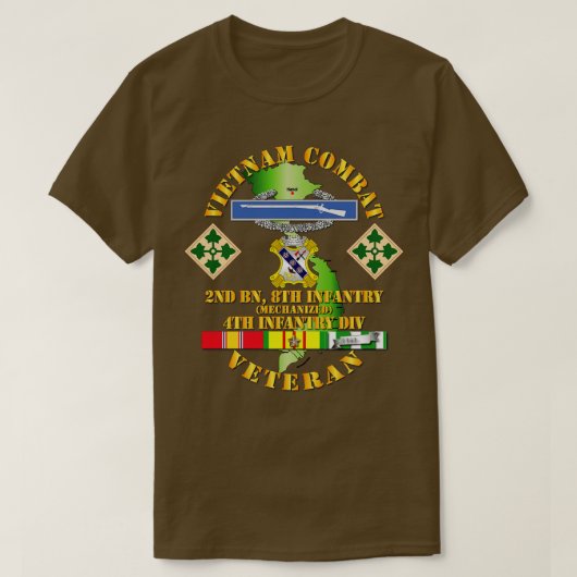 Vietnam Combat Infantry Veteran w 2e Bn 8e Inf M T-shirt (Design voorkant)