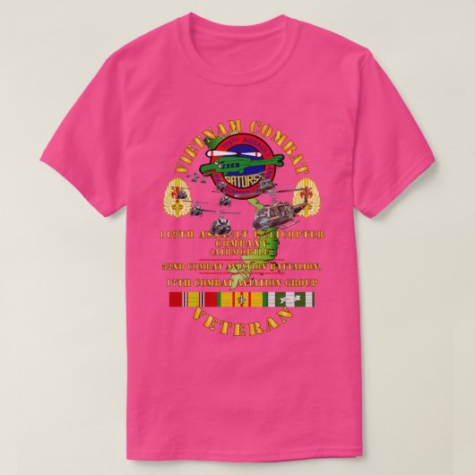 Vietnam Combat Vet 119th AHC 52nd CAB 17th Combat T-shirt (Design voorkant)
