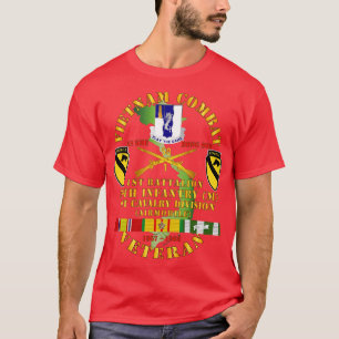 Vietnam Combat Veteran w 1e Bn 50e Inf 1e Cav D T-shirt