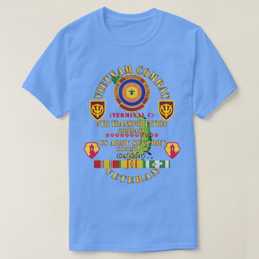 Vietnam Combat Veteran w 4th Transportation Comman T-shirt (Design voorkant)