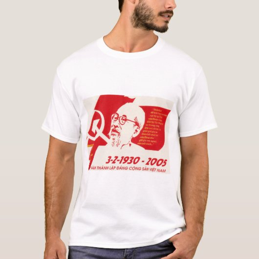 Vietnam Communistische Partij 75 Jubileum Propagan T-shirt (Voorkant)