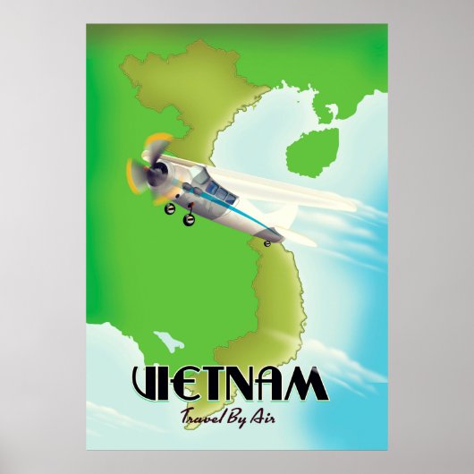 Vietnam door de Vakantie van de Luchtvaart. Poster (Voorkant)