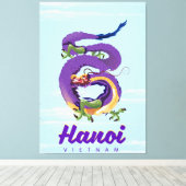 Vietnam drakenposter Hanoi Canvas Afdruk (Insitu (Houten vloer))