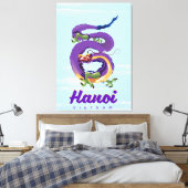 Vietnam drakenposter Hanoi Canvas Afdruk (Insitu (Slaapkamer))