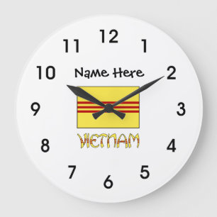 Vietnam en de Zuid-Vietnamese vlag met Jouw naam L Grote Klok