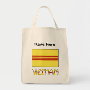 Vietnam en de Zuid-Vietnamese vlag met Jouw naam Tote Bag