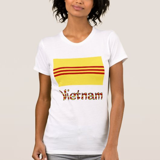 Vietnam- en Zuid-Vietnamese vlag T-shirt (Voorkant)