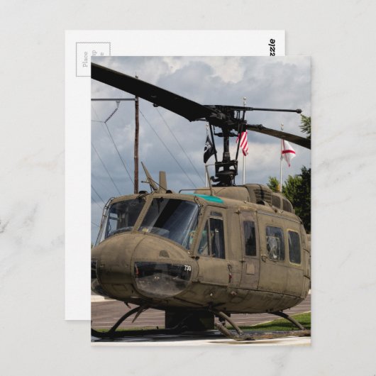  Vietnam Era Euh-1 Huey Militaire Chopper Briefkaart (Voorkant / Achterkant)