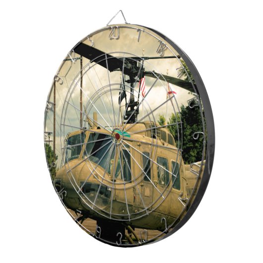 Vietnam Era Euh-1 Huey Militaire Helikopter Dartbord (Voorkant Rechts)