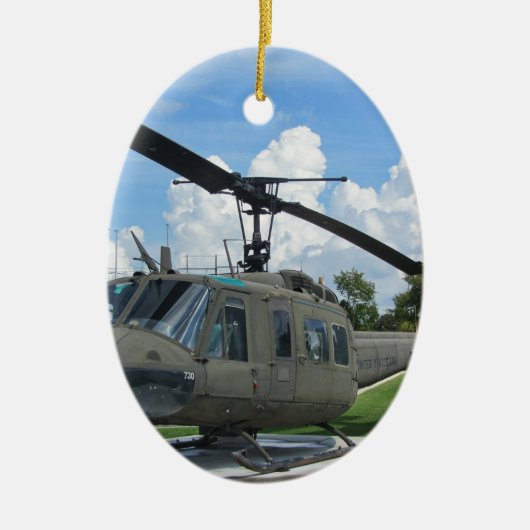 Vietnam Euh-1 Huey Militaire Helikopter Keramisch Ornament (Voorkant)