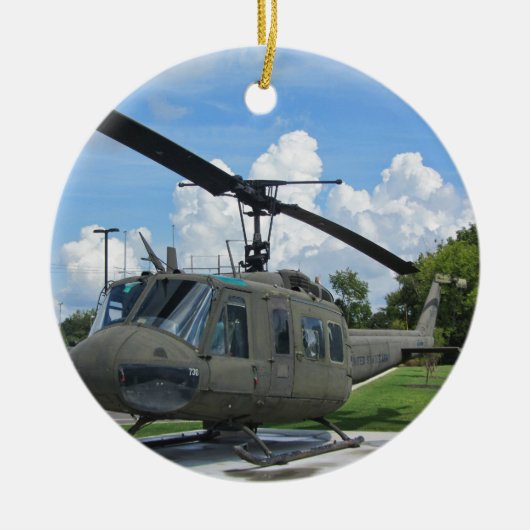  Vietnam Euh-1 Huey Militaire Helikopter Keramisch Ornament (Voorkant)