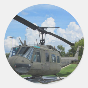  Vietnam Euh-1 Huey Militaire Helikopter Ronde Sticker