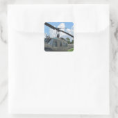  Vietnam Euh-1 Huey Militaire Helikopter Vierkante Sticker (Tas)