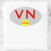 VIETNAM* Euro-stijl Bumpersticker Ovale Sticker (Tas)