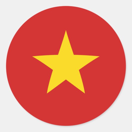 Vietnam Fisheye Flag Sticker (Voorkant)
