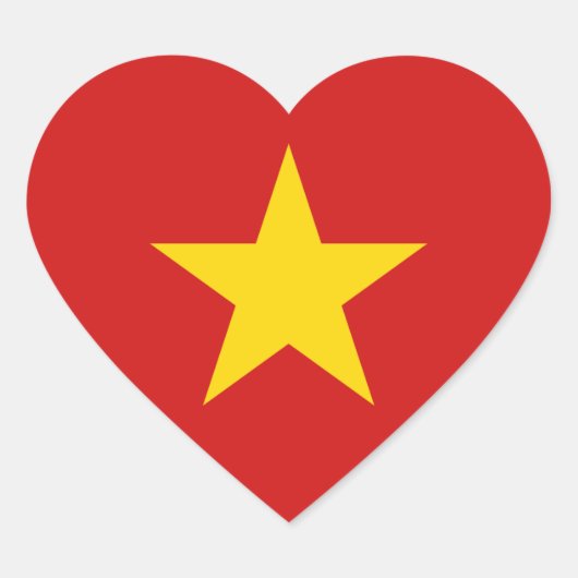 Vietnam Flag Heart Sticker (Voorkant)