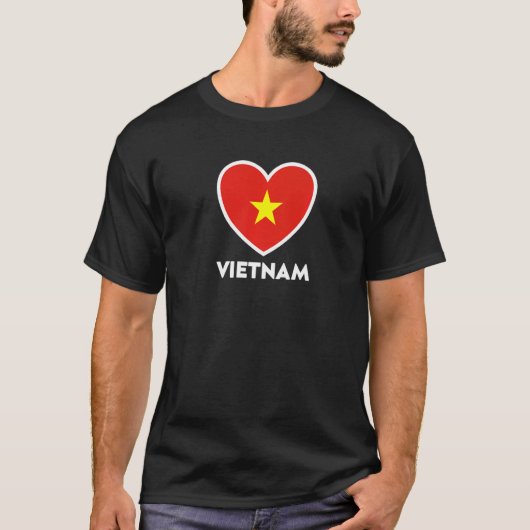Vietnam Flag Heart T-shirt (Voorkant)
