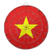 Vietnam Flag Yellow Star Dartboard Dartbord (Voorkant)