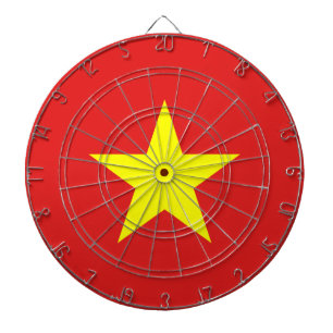 Vietnam Flag Yellow Star Dartboard Dartbord