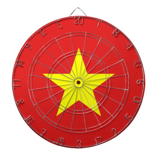 Vietnam Flag Yellow Star Dartboard Dartbord (Voorkant)