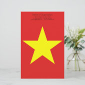 Vietnam Flag Yellow Star gepersonaliseerde schrijf Briefpapier (Staand voorkant)
