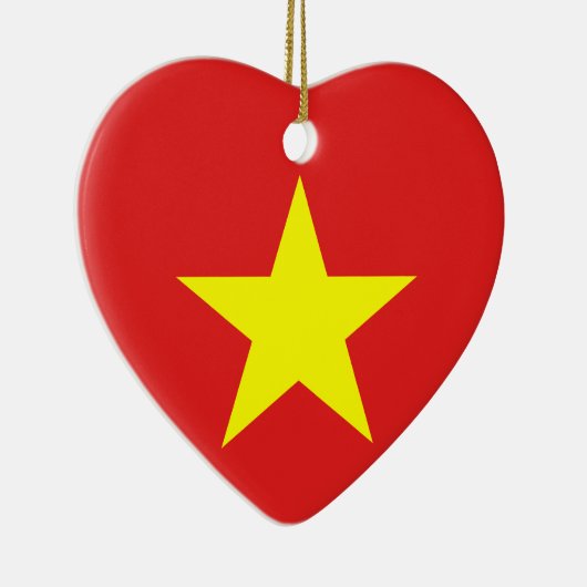 Vietnam Flag Yellow Star Heart Ornament (Rechts)